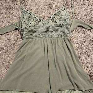 Lace top romper